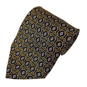 Paolo by Paolo Gucci Men's Italy Black Gold Red Geometric Necktie Tie